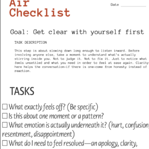 Clearing the air Checklist